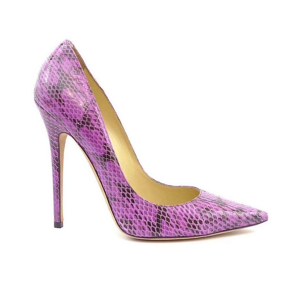 Jimmy Choo Anouk Orchid Gloss Elaphe Pumps Size 37.5